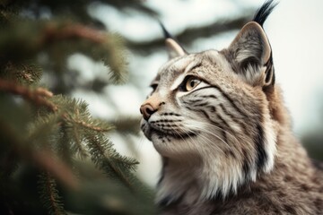 Obraz premium Eurasian Lynx, Lynx lynx, big predator, forest