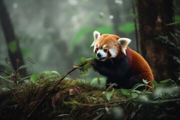 Fototapeta premium Red or Lesser Panda, its scientific name is Ailurus fulgens