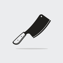 Cleaver, butcher knife black icon vector illustration