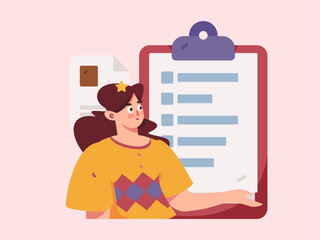 Business people working in flat vector concept operation hand drawn illustration