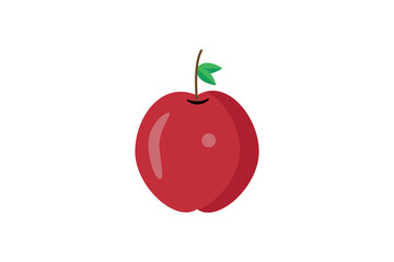 Simple flat design of red apple