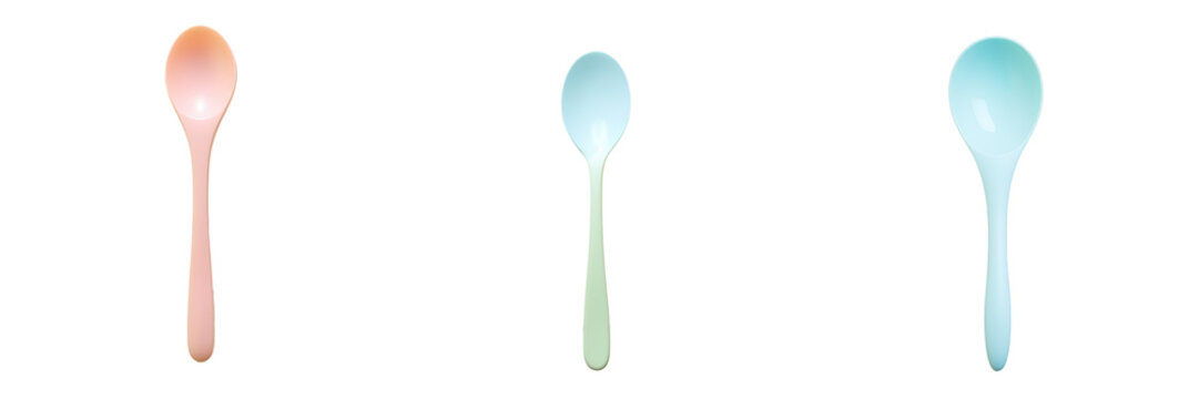 Spoon for feeding baby on transparent backgrounden background