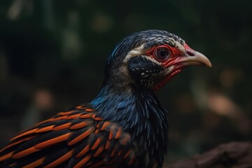 Common pheasant Phasianus colchius Ring-necked pheasant in natural habitat, grassland in early winter