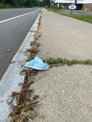 Face Mask Litter on a street
