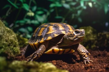 Obraz premium Leopard tortoise in Kruger national park, South Africa ; Specie Stigmochelys pardalis family of Testudinidae