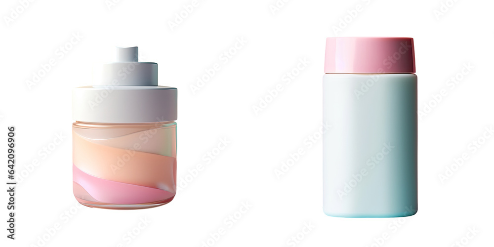 Sticker transparent background with cosmetic bottle