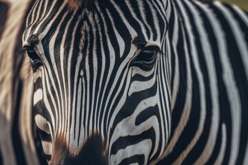 zebra in natural habitat - obrazy, fototapety, plakaty