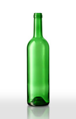 glass green wine bottle - 642097316