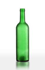 glass green wine bottle - 642097326