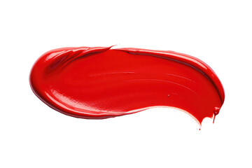 Red lipstick swatch isolated on white background. Png with transparent background, cutout. - obrazy, fototapety, plakaty