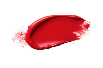 Red lipstick swatch isolated on white background. Png with transparent background, cutout.