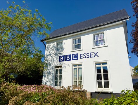 Chelmsford, UK - August 15, 2023: BBC Essex Building And Radio Broadcasting Studios In New London Road, Chelmsford, Essex, England. 