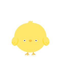 かわいい手描きのひよこ･ 黄色い小鳥 - 初心者･子ども･挨拶のイメージの素材
