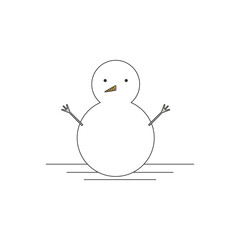 A winter snowman, used for various story graphics and the decoration of the festival, is made by people from the snow using twigs and carrots.