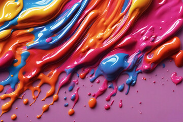 colorful melted paint