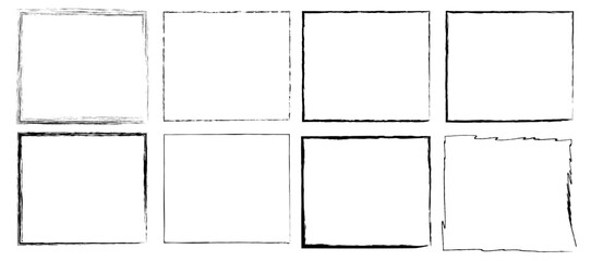 Hand drawn square frames - obrazy, fototapety, plakaty
