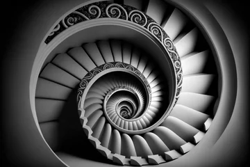 Foto op Canvas Spiraling Optical Illusion Staircase Creates Endless Realistic Effect in High-Resolution 8K Image © Taiga NYC