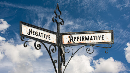 Street Sign to Affirmative versus Negative