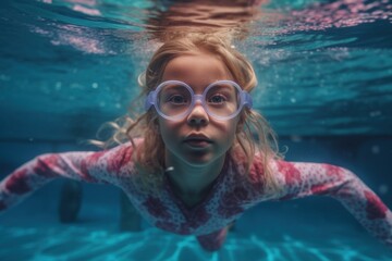 girl underwater in the pool