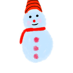 Blue red snowman watercolor 