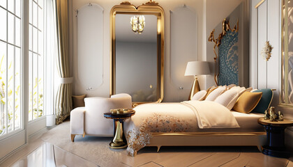 luxury hotel room with sofa, design 