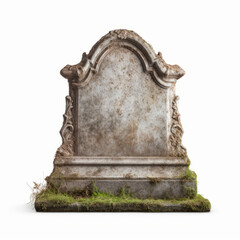 old tombstone isolated on white - obrazy, fototapety, plakaty