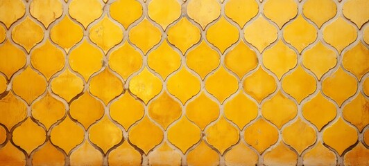 Abstract yellow mosaic tile wall texture background - Arabesque moroccan marrakech vintage retro ceramic tiles pattern