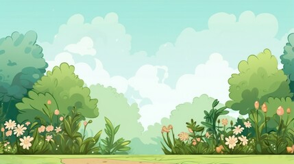 design template for gardens with flowers and plants