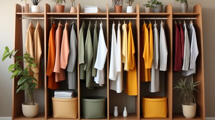 Tidy and Well-Ordered Wardrobe with Text Space.