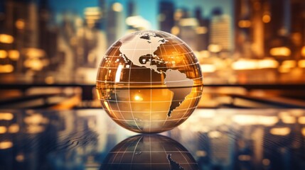 design template for glass globe symbolizing global business