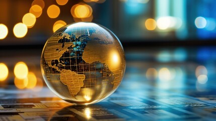design template for glass globe symbolizing global business
