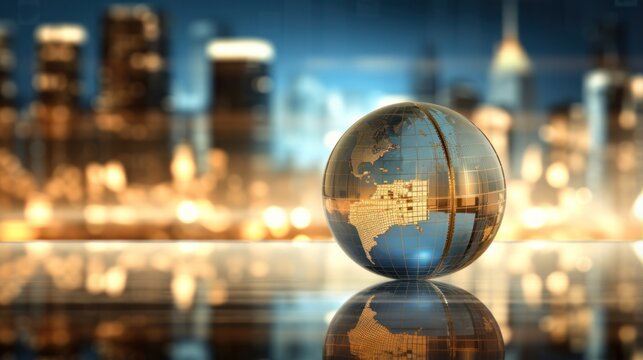 design template for glass globe symbolizing global business