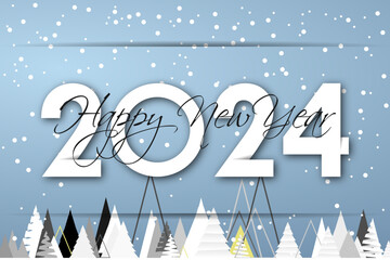 Fototapeta na wymiar 2024 - happy new year - best wishes 2024 background