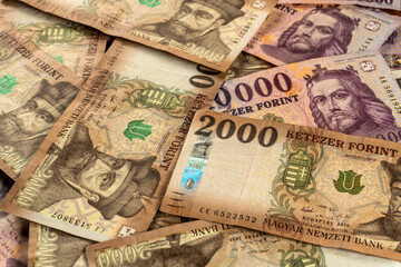 Hungarian forint banknotes.