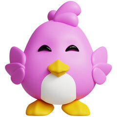 Naklejka premium Bird 3D Cute Animals Illustrations