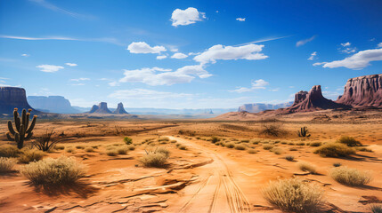 The vast desert overlooks huge sand dunes and aridness.
