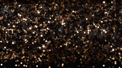 Fotobehang Mesmerizing black glitter background with shiny sequins. © Postproduction