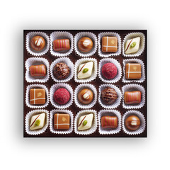 different chocolates, isolated