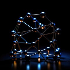Abstract high tech scientific molecular structure 3d rendering background illustration.