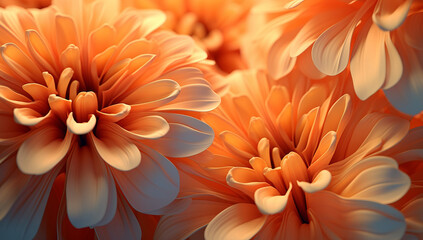 Macro photography. Flowers. Shallow depth of field. Orange flower petals.