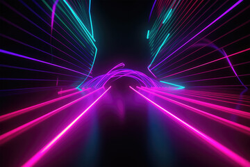 pink blue neon lines futuristic wallpaper on background