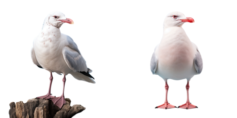 Stunning picture of an adorable seagull in seclusion transparent background