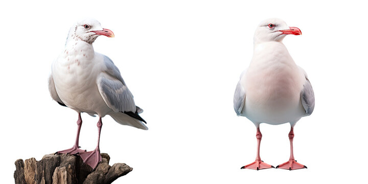 Stunning picture of an adorable seagull in seclusion transparent background