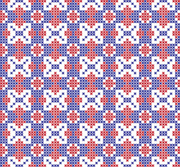 Embroidered cross-stitch ornament national pattern Ukrainian Slavic. SEAMLESS PATTERN. SEAMLESS WALLPAPER.