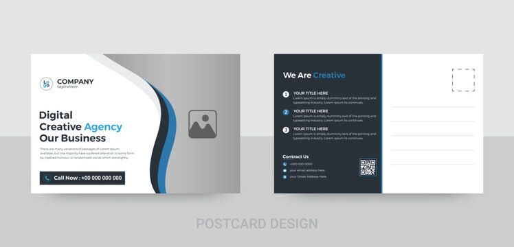 Blue Corporate business postcard EDDM postcard design template