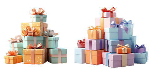 Check out extra gift boxes in my collection on a transparent background - obrazy, fototapety, plakaty
