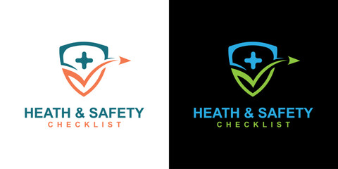 Vector of shield health and safety logo design template