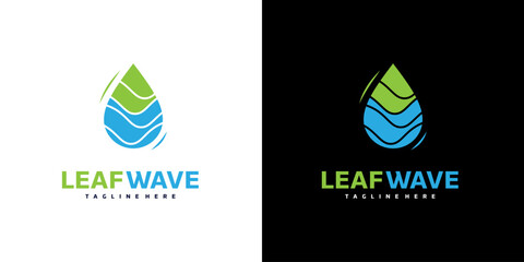 Vector of water drop logo design, nature icon logo design template