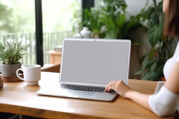 Young Woman Using Laptop at Home. Freelance Student Lifestyle.