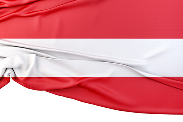 Isolated Flag of Austria with copy space below. 3D Rendering